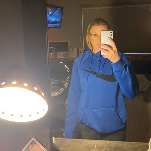 Blue Nike swoosh hoodie
